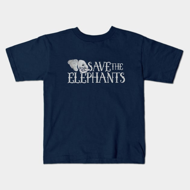 Save the Elephants Kids T-Shirt by bubbsnugg